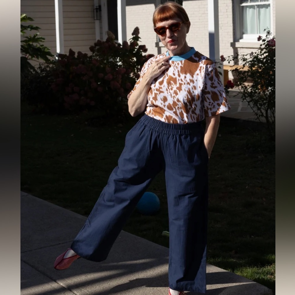 NWT Nikki Chasin Patch Pants in Indigo